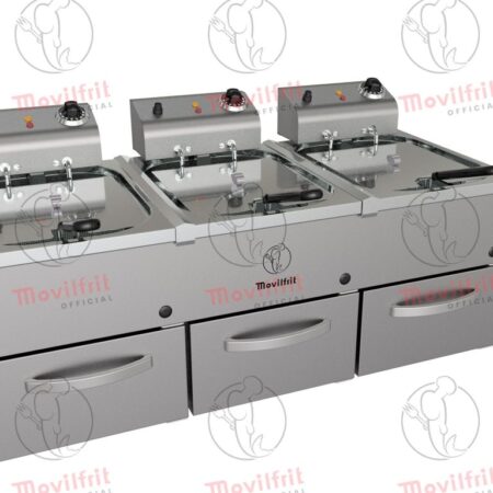 Movilfrit Freidora Eléctrica triple con mueble; Modelo FAP 10+10+10 230; Código 156200