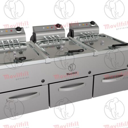 Movilfrit Freidora Eléctrica triple con mueble; Modelo FAP 10+10+10 MAX 230; Código 156220