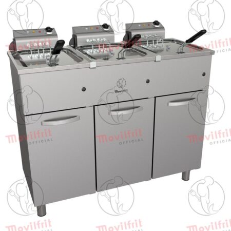 Movilfrit Freidora Eléctrica triple con mueble; Modelo FAP 17+17+17 230; Código 156350