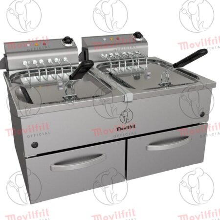 Movilfrit Freidora Eléctrica de alto rendimiento con mueble; Modelo FARP 12+12 400; Código 157333