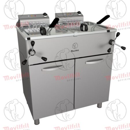 Movilfrit Freidora Eléctrica doble con mueble y cabezal móvil; Modelo FAH 25+25 400; Código 157367