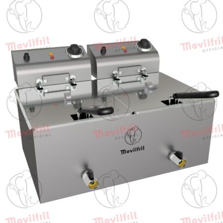 Movilfrit Freidora Eléctrica Doble con grifo; Modelo DC 10+10 CG; Código: 157385