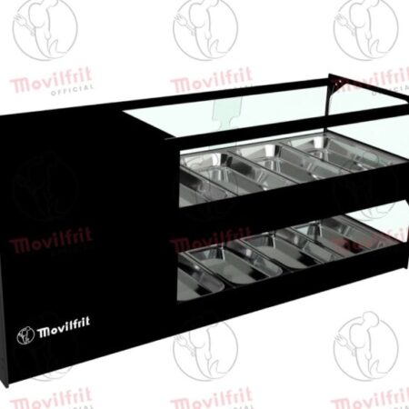 Movilfrit Vitrina Refrigerada de dos pisos con cristal plano; Modelo: CUB COLD 4 2P; Código: 306984