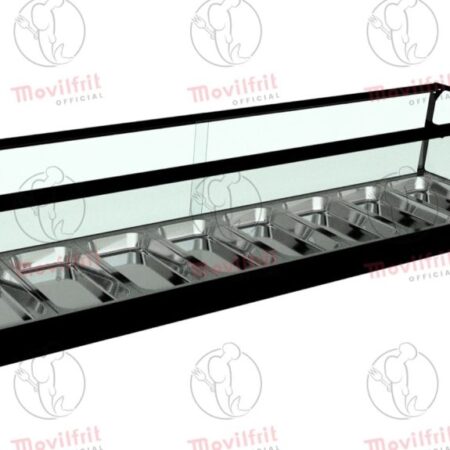 Movilfrit Vitrina Refrigerada de dos pisos con cristal plano; Modelo: CUB 8 2P REMOTA; Código: 307014