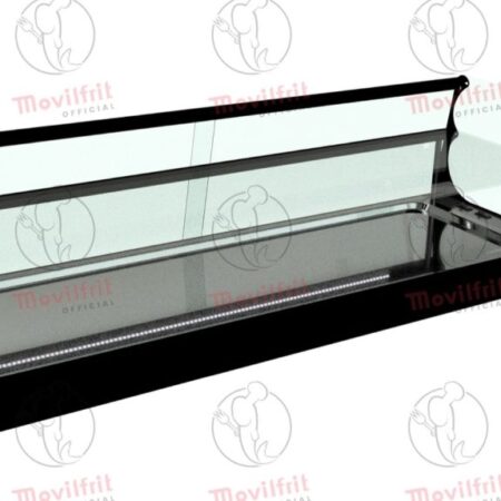 Movilfrit Vitrina Refrigerada de dos pisos con cristal curvo abatible; Modelo: IRON 6 2P CUBA PLANA REMOTA; Código: 876914