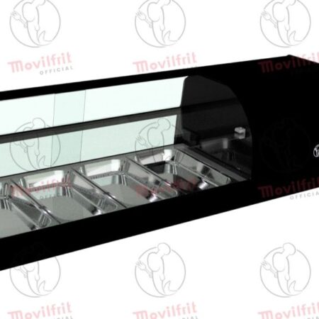 Movilfrit Vitrina Refrigerada de dos pisos con cristal curvo abatible; Modelo: IRON 4 2P; Código: 877018