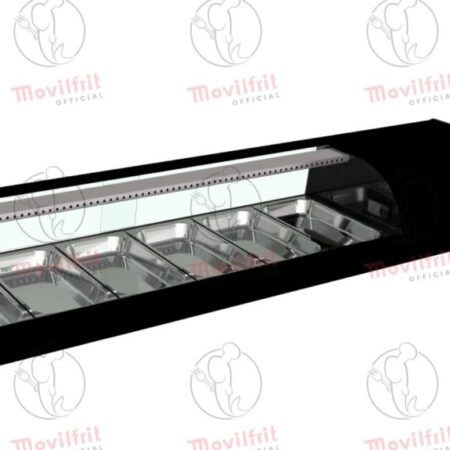 Movilfrit Vitrina Refrigerada con cristal curvo abatible; Modelo: IRON 6 SUSHI; Código: 877043
