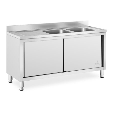 ERATOS Fregadero doble Soldado con mueble; Serie 600; Modelo: FMM-146/21-D