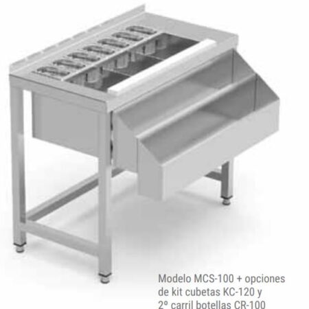 ERATOS Mesa con refuerzo trasero para Preparación de Combinados; Modelo: MCS-100