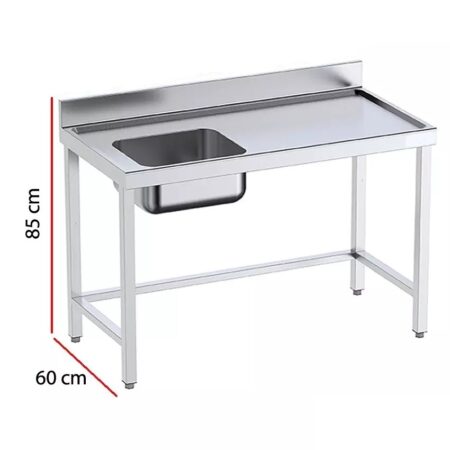 ERATOS Mesa Mural con Cubeta y perfil Vierteaguas Soldada; Serie 700; Modelo: MCCV70-160I