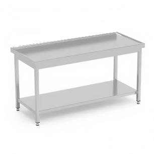 ERATOS Mesa Central con estante y perfil Vierteaguas Soldada; Serie 600; Modelo: MCV60-120
