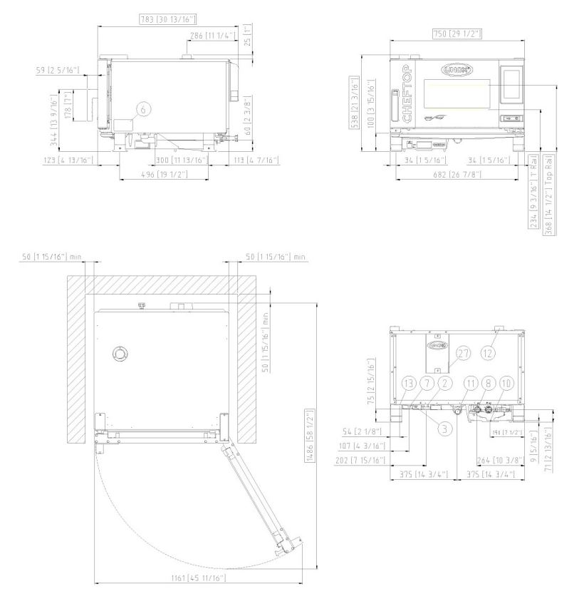 Unox CHEFTOP MIND.Maps™ PLUS COUNTERTOP Horno Combinado GN 1/1 Ref. XEVC-0311-EPLM - Imagen 2