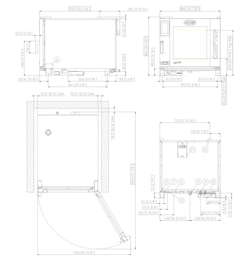 Unox CHEFTOP MIND.Maps™ PLUS COUNTERTOP Horno Combinado Trifásico GN 2/1 Ref. XEVC-0621-EPLM - Imagen 2