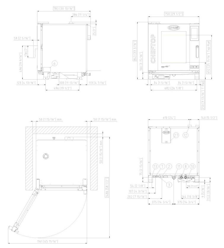 Unox CHEFTOP MIND.Maps™ PLUS COUNTERTOP Horno Combinado GN 1/1 Ref. XEVC-0711-EPLM - Imagen 2