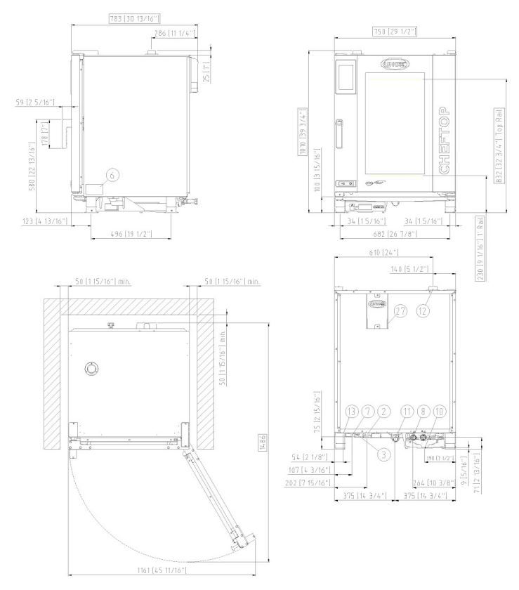 Unox CHEFTOP MIND.Maps™ PLUS COUNTERTOP Horno Combinado GN 1/1 Ref. XEVC-1011-EPLM - Imagen 2